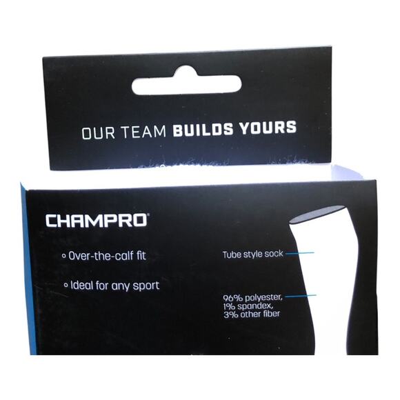 2 Champro White Unisex Athletic Multi-Sport Long Game Socks Adult Size Large - Picture 6 of 8